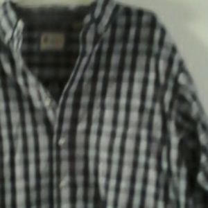 Blue plaid checkered long sleeve shirt